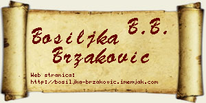 Bosiljka Brzaković vizit kartica